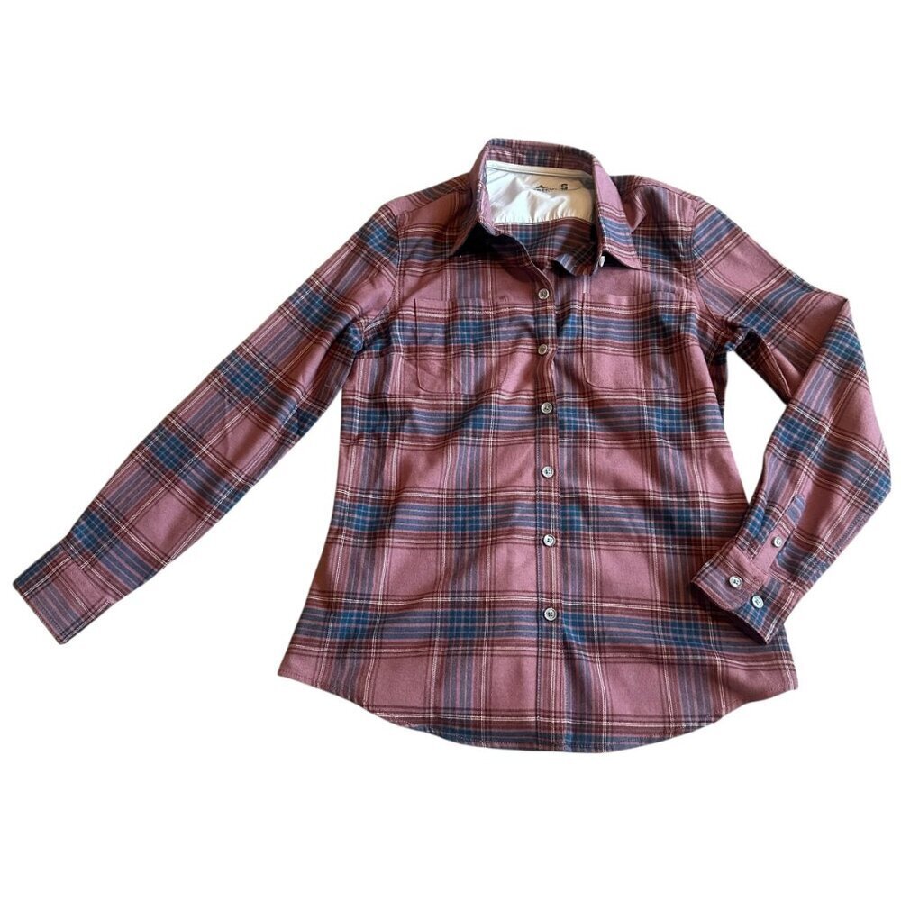 Ridgecut Long sleeve Plaid Button-Down Shirt Top Comfy Casual Size Small Women's